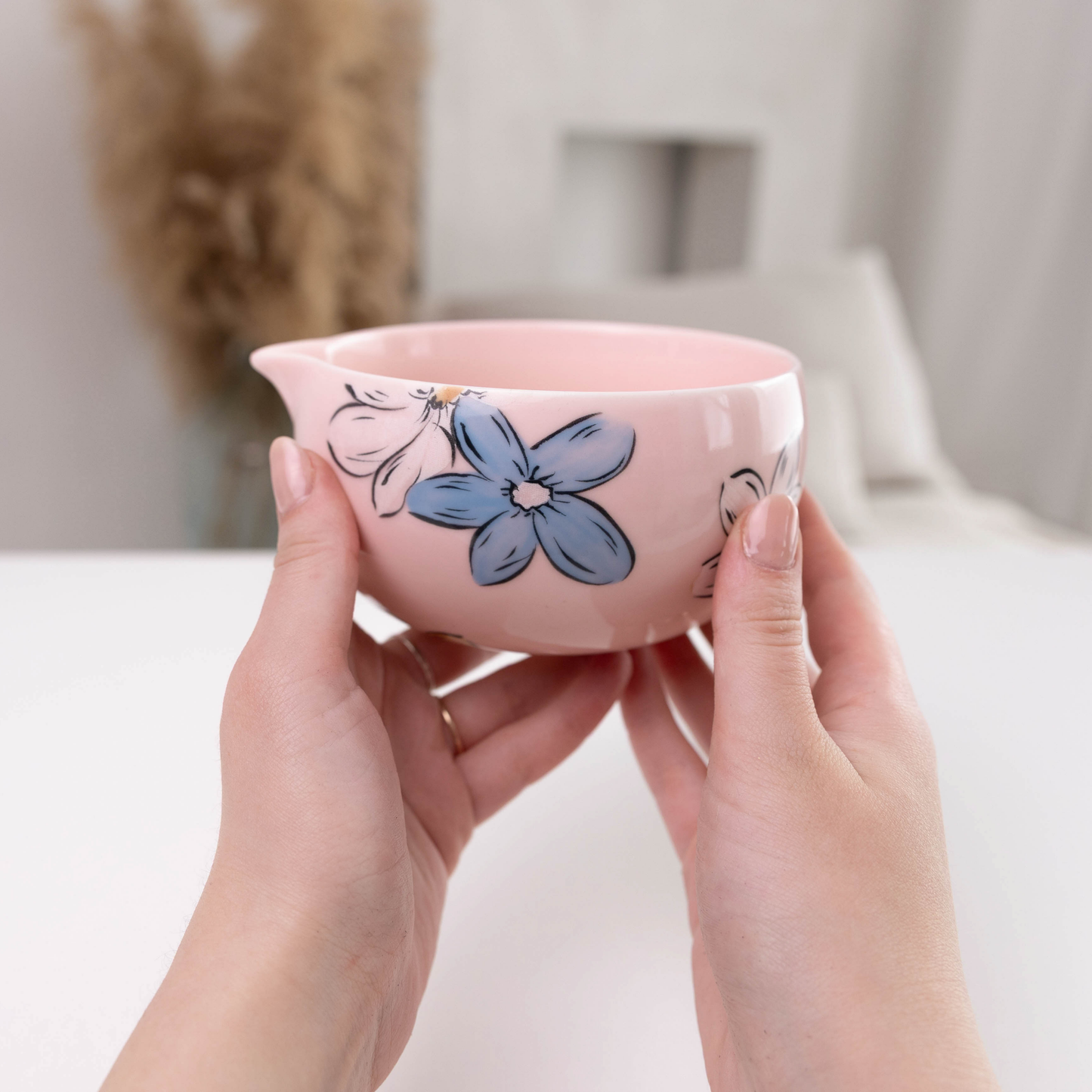 Matcha Rinkinys Rožinis Gėlėtas